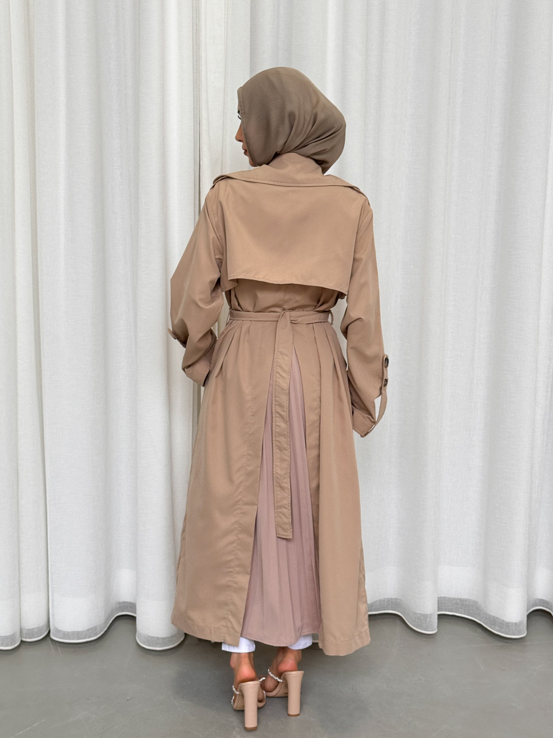 Pleated Trench Dress