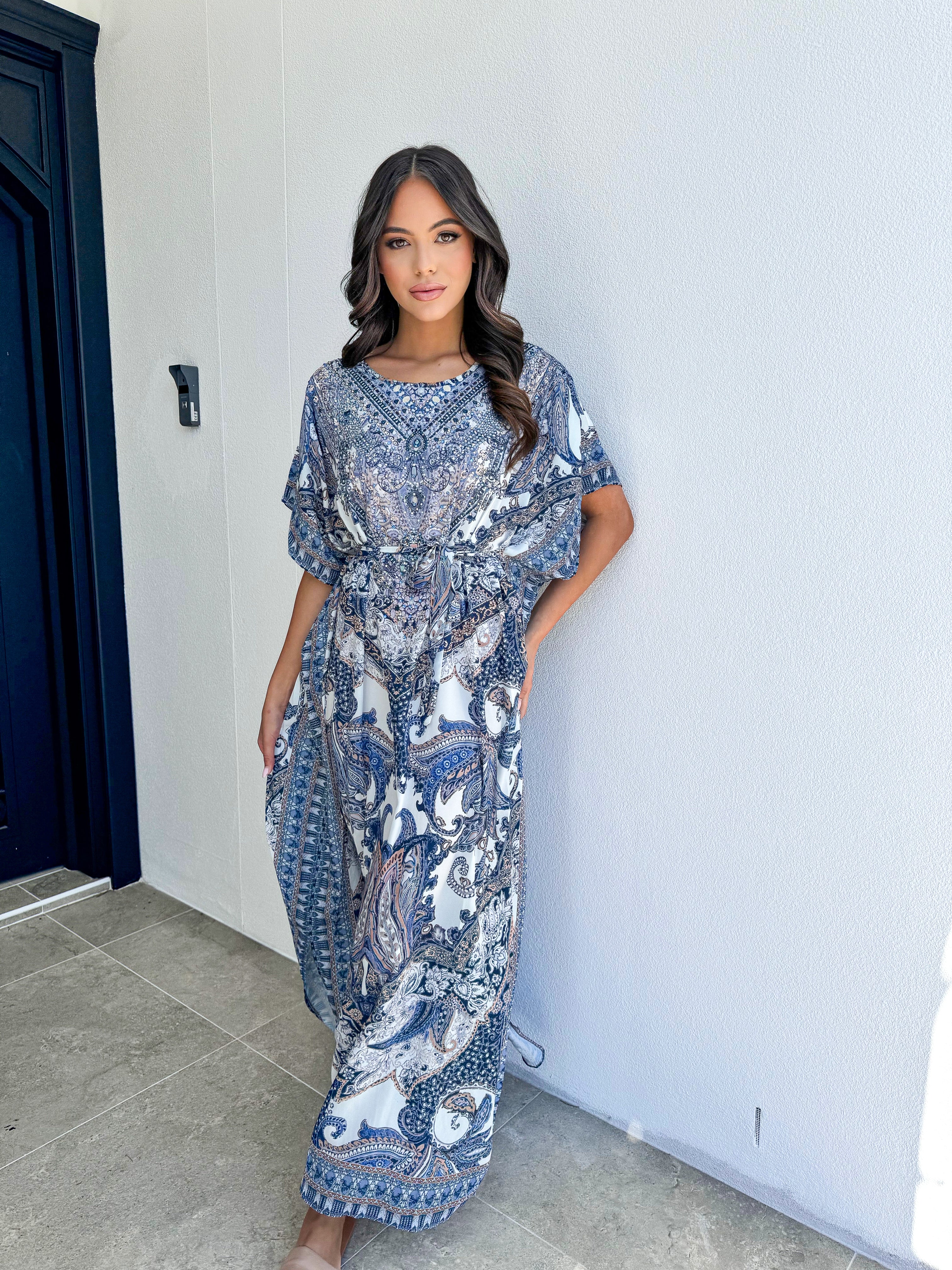 Paisley Blue Kaftan