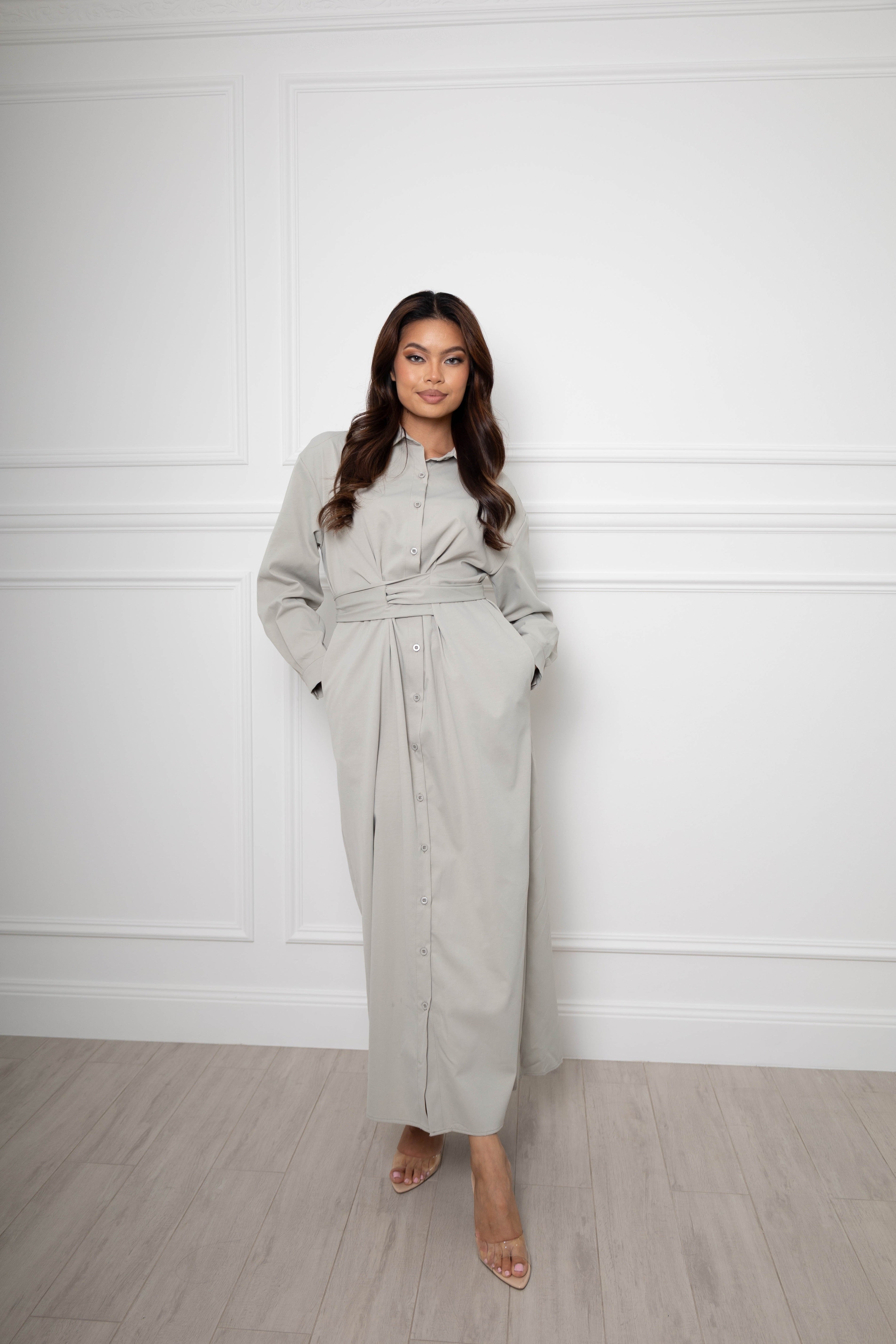 Nadirah unique belted maxi