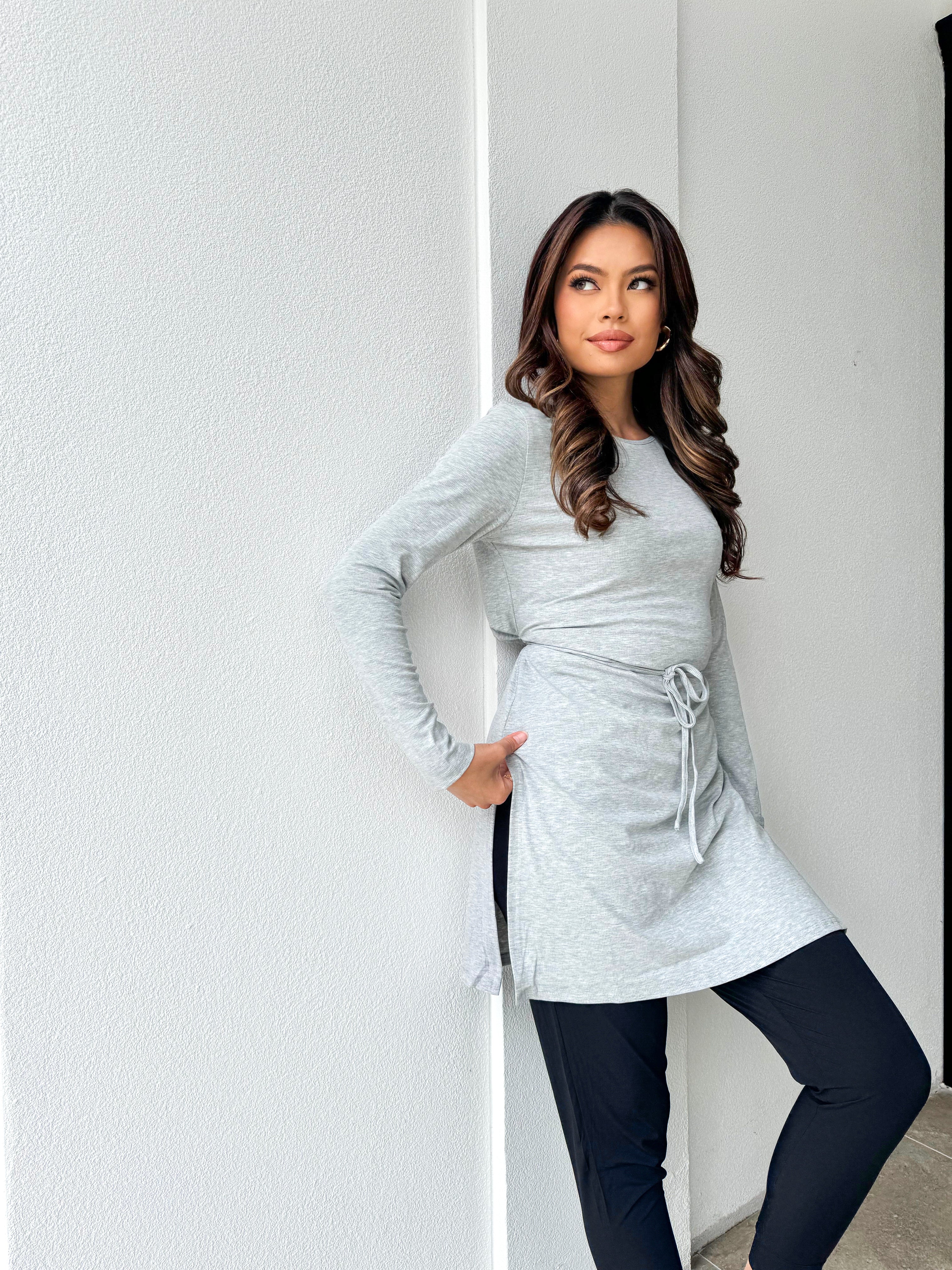 Ribbed split tunic