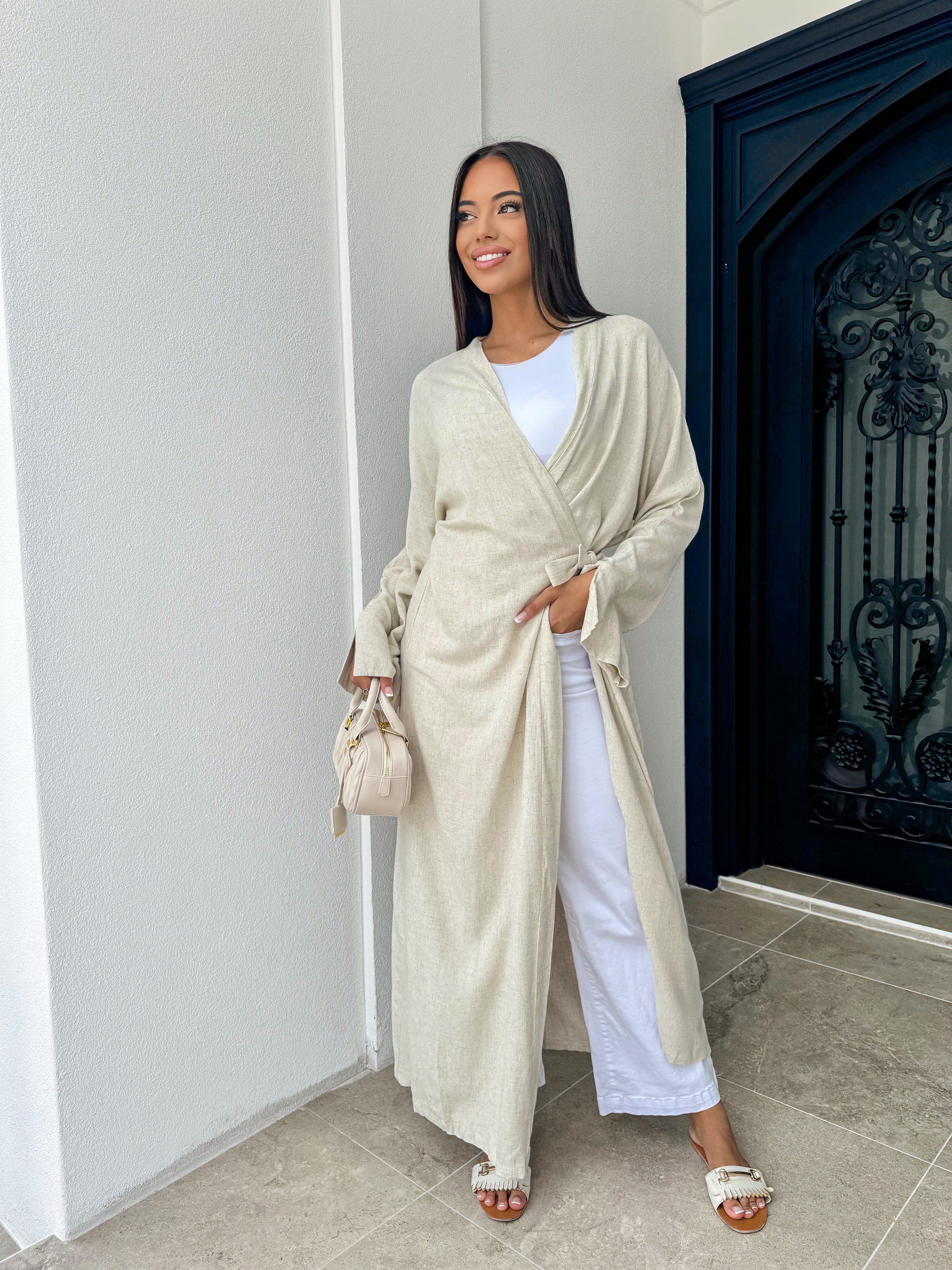 Maxi Wrap Linen Dress