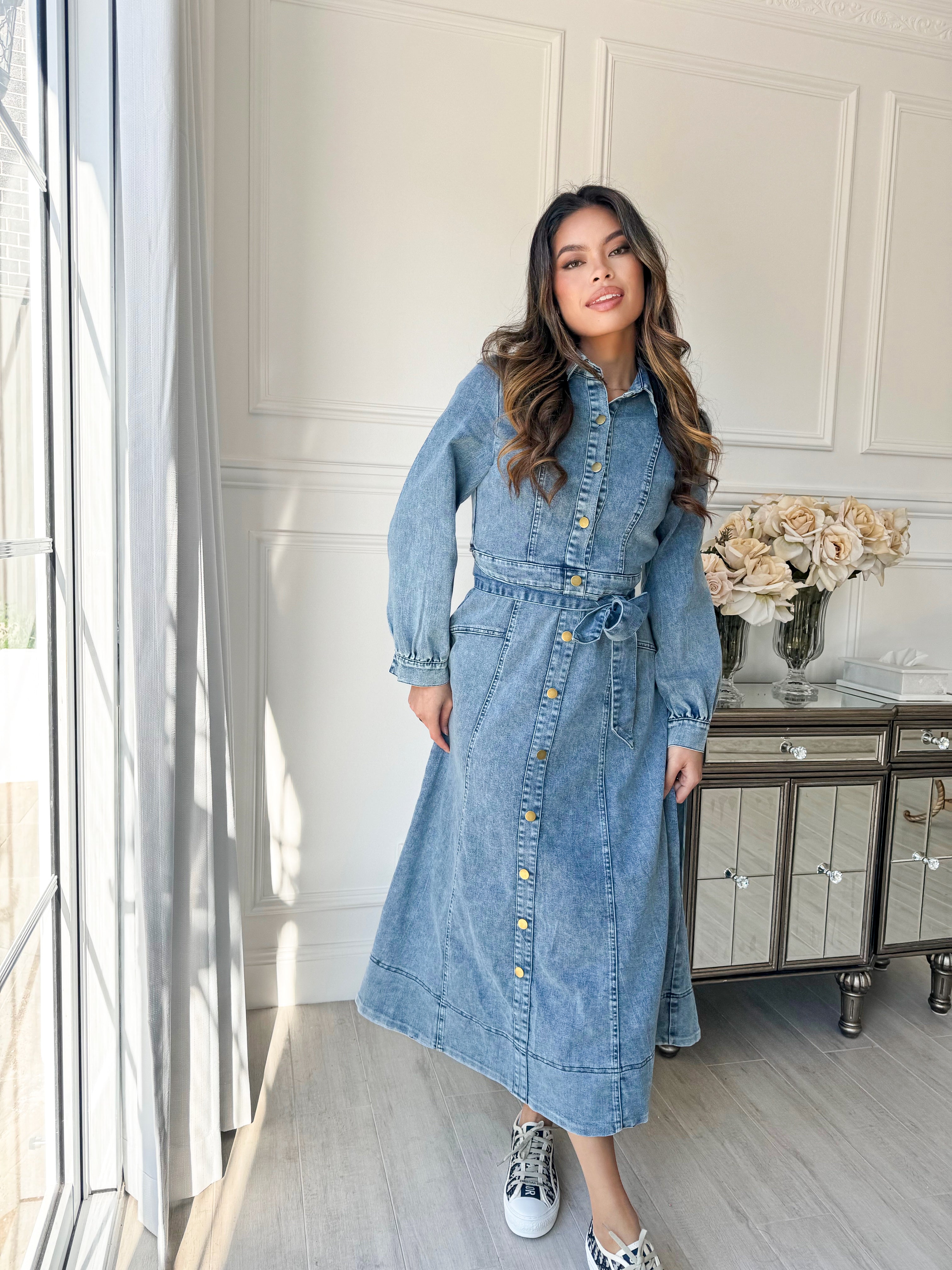 Panel Denim Dress