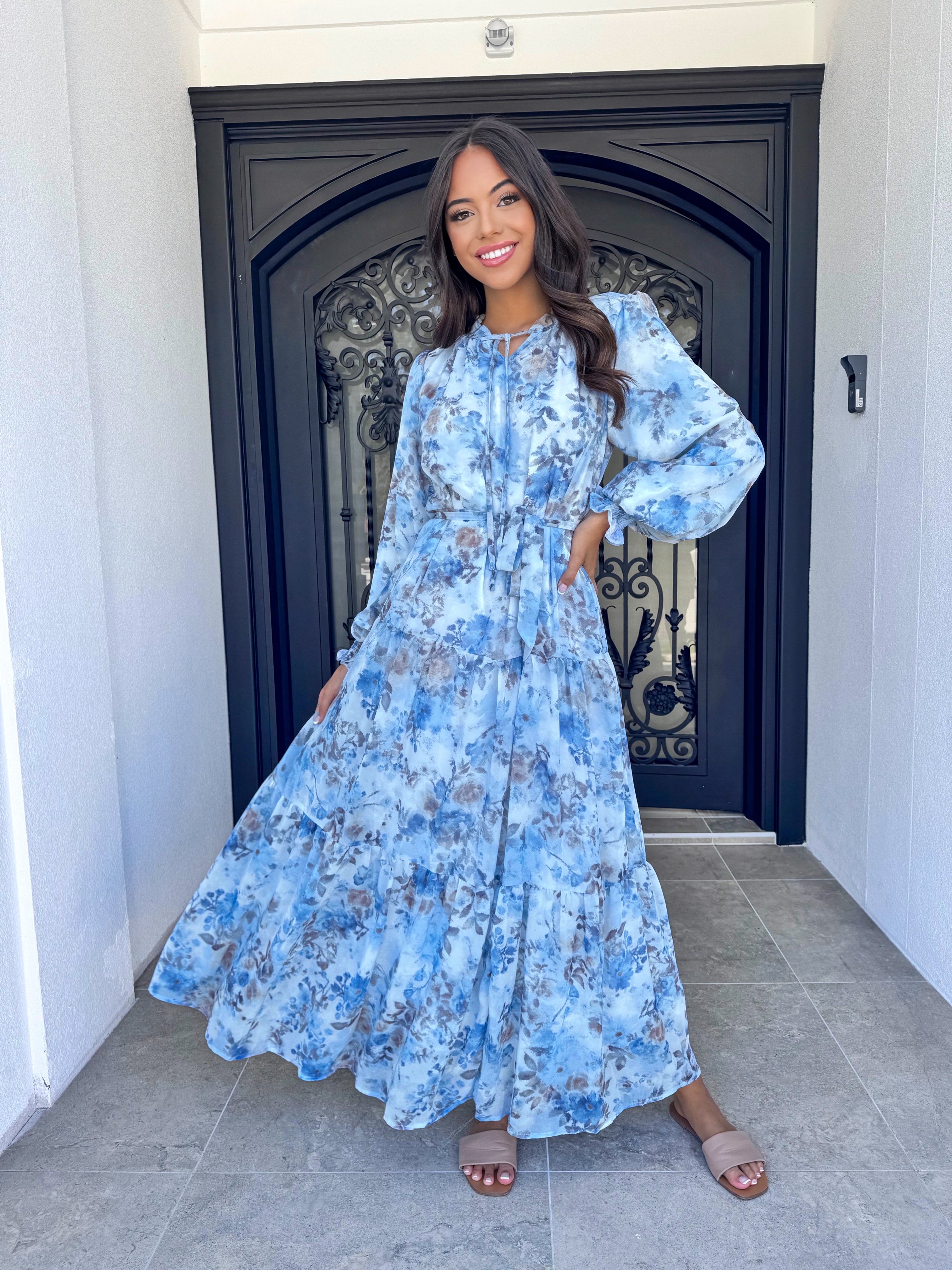 Blue floral maxi