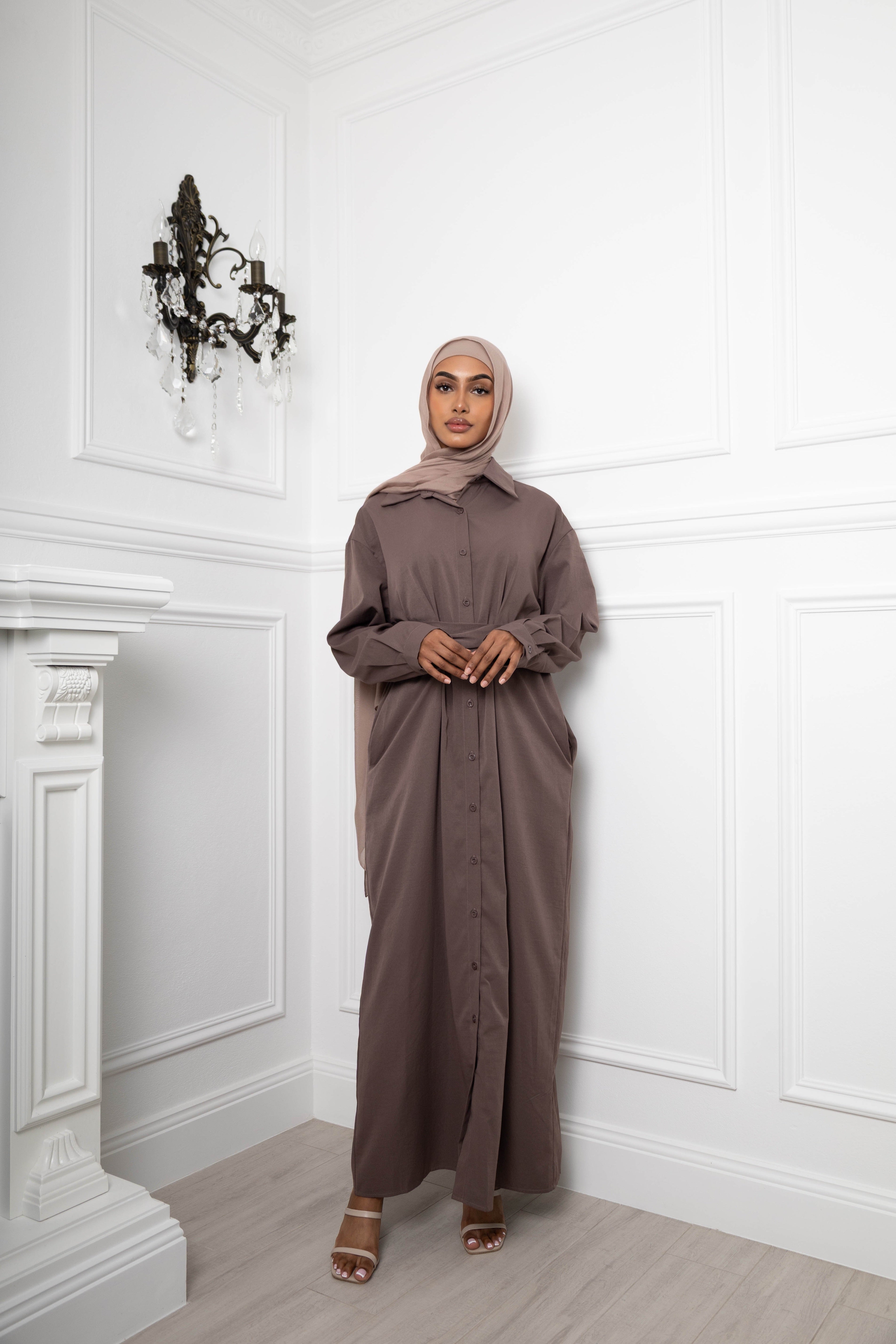 Nadirah unique belted maxi