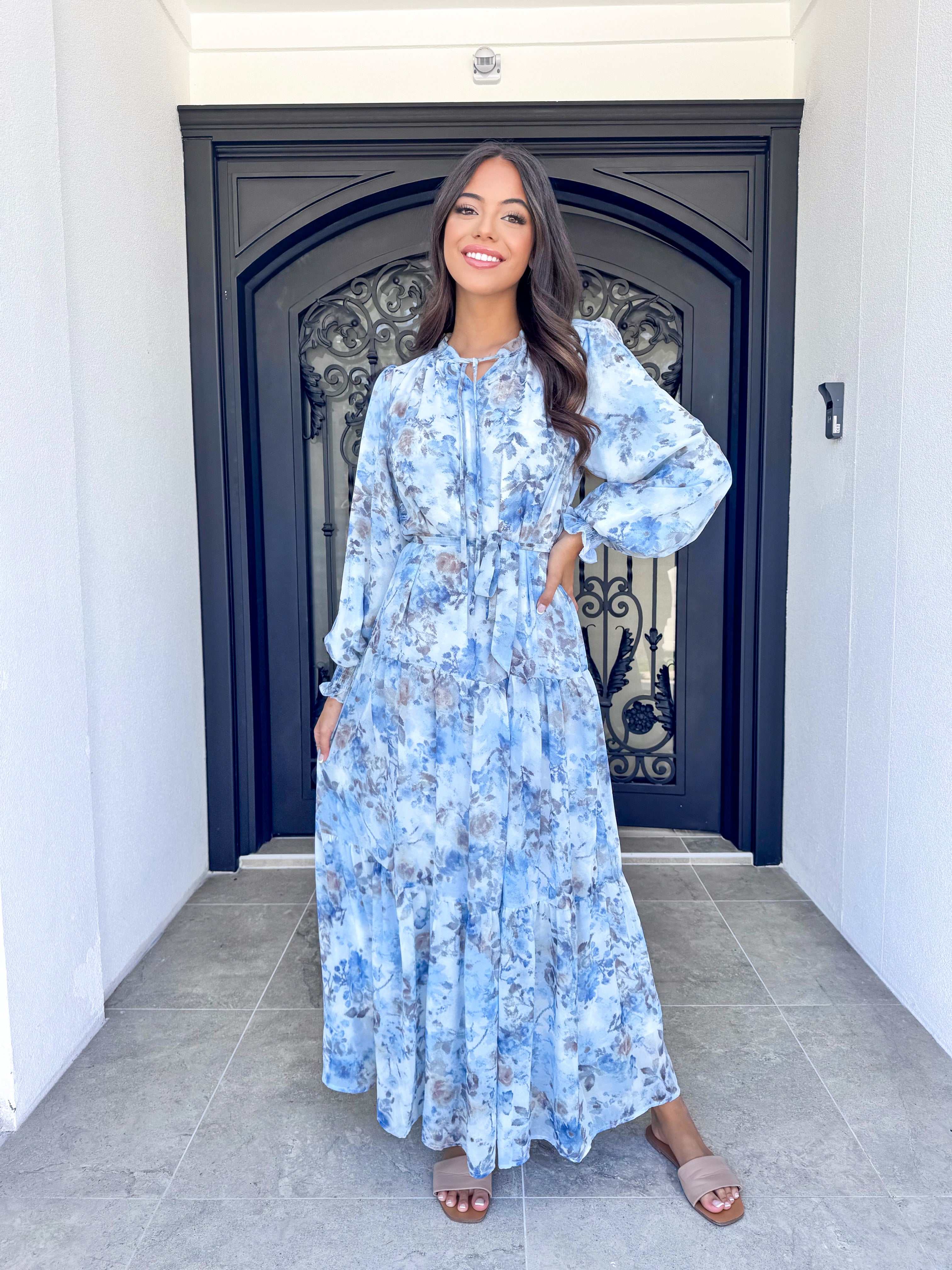 Blue floral maxi