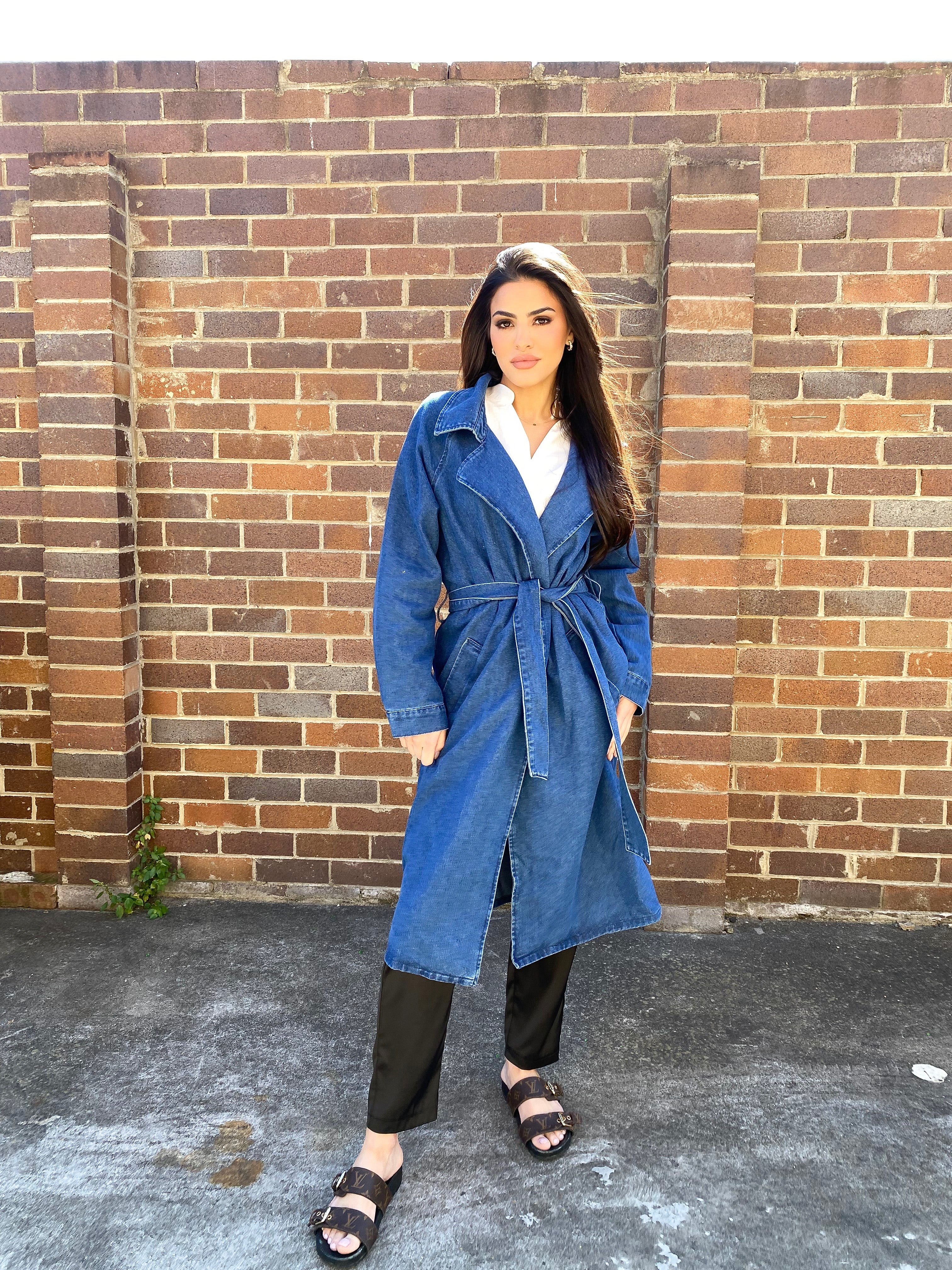 Denim hot sale trench coat