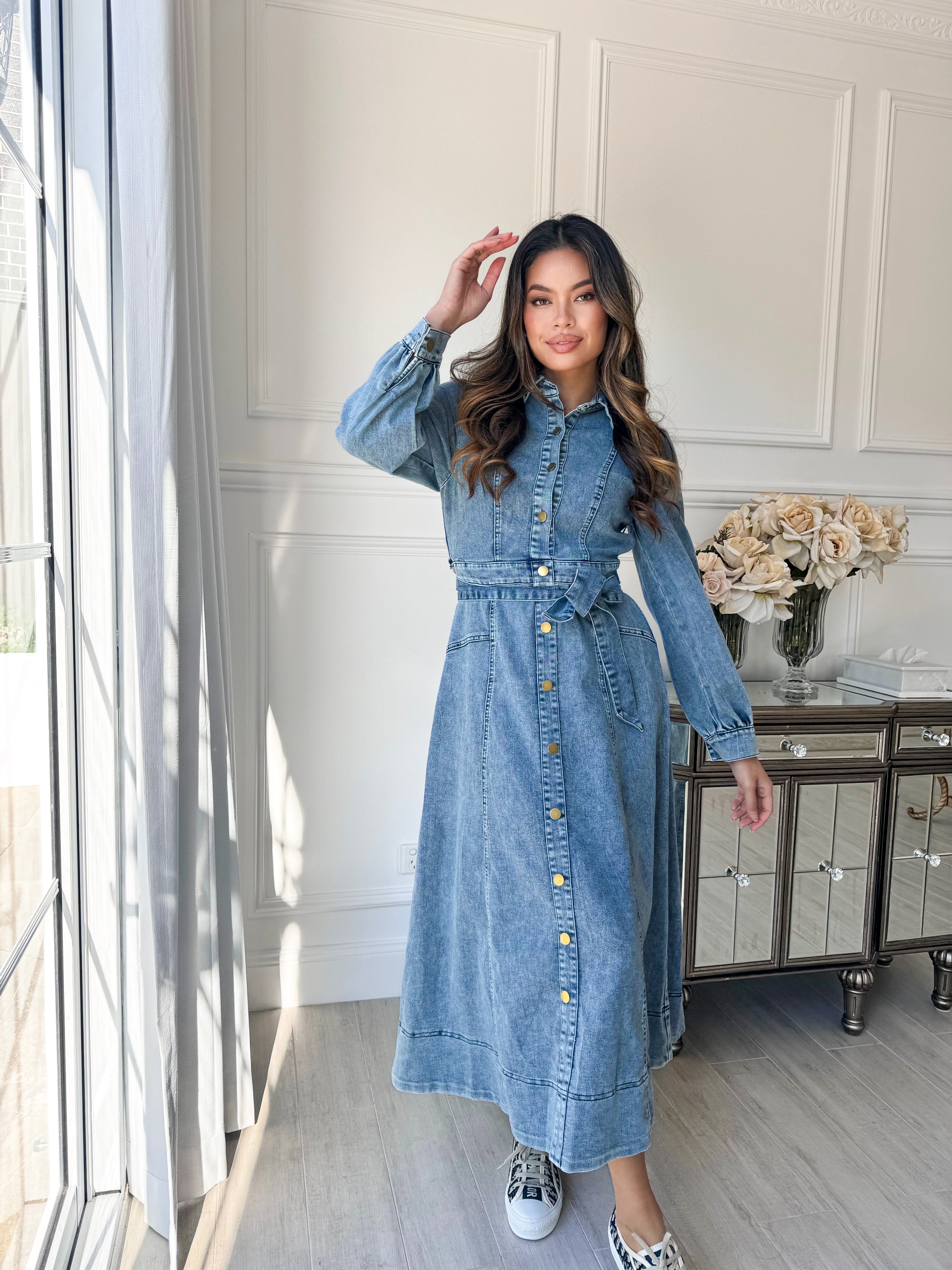 Panel Denim Dress