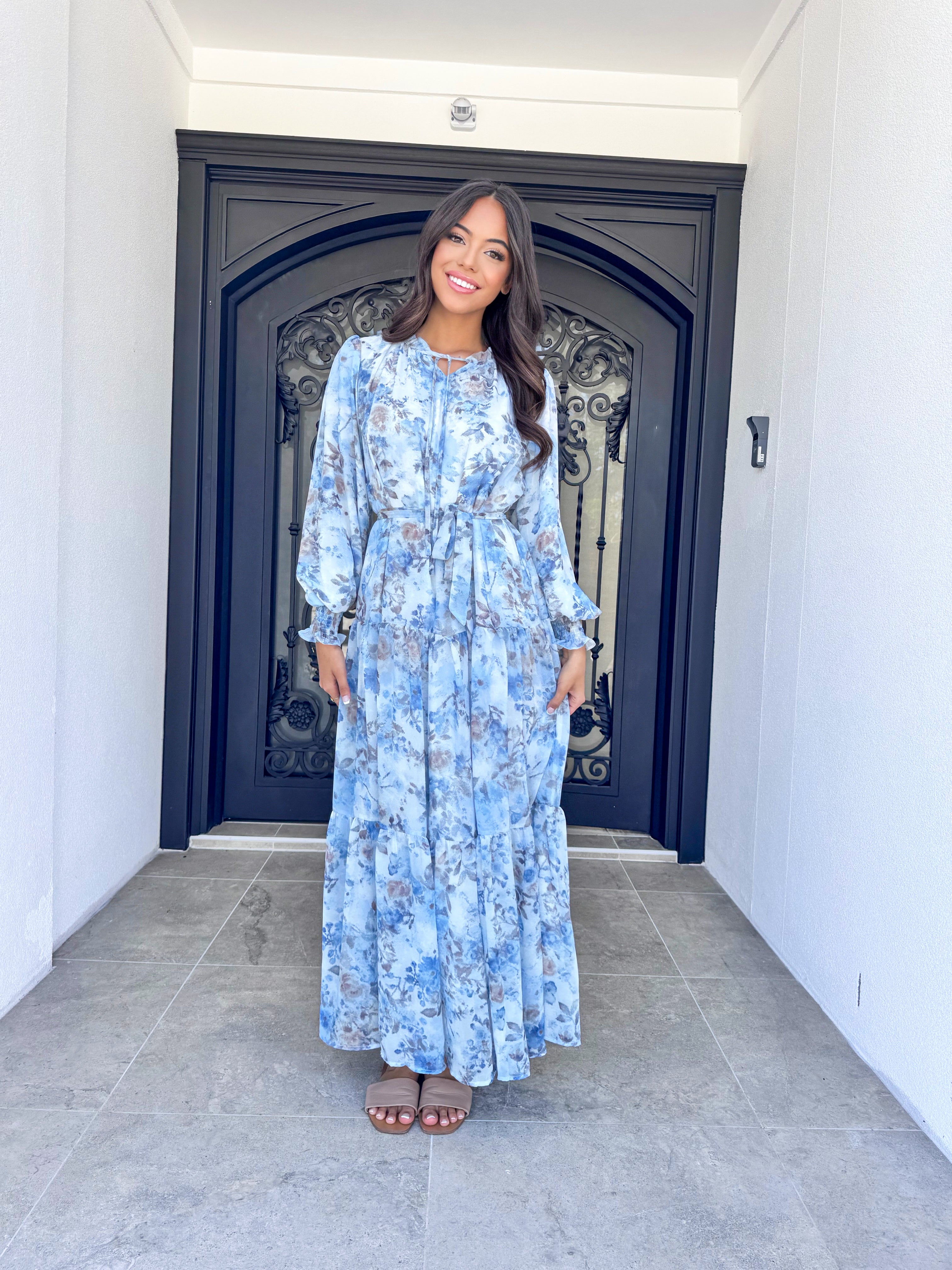 Blue floral maxi