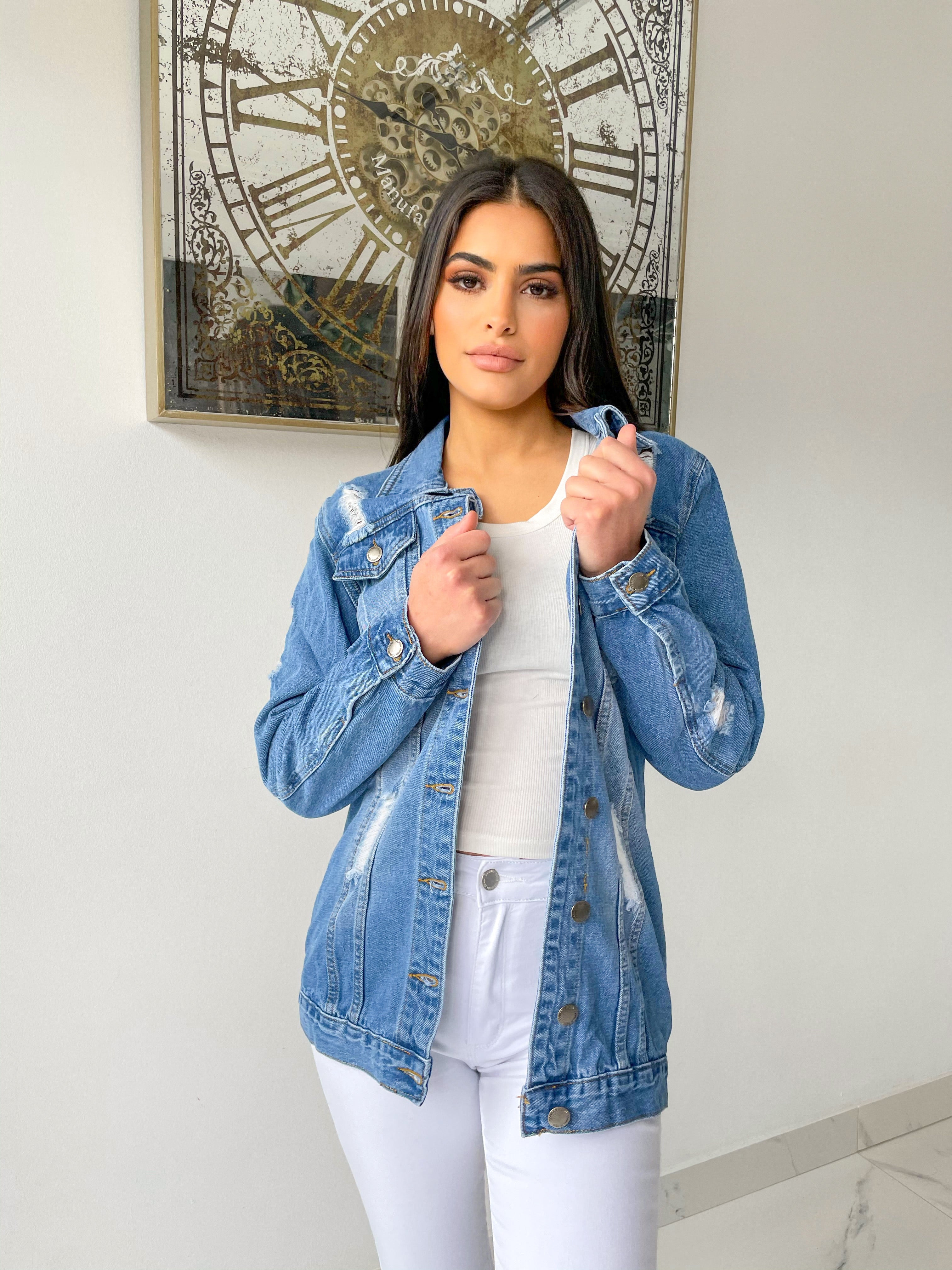 Cardigan and sales denim jacket